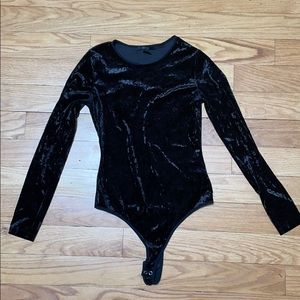 Black velvet body suit